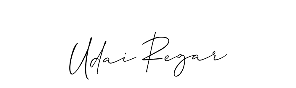 How to Draw Udai Regar signature style? Allison_Script is a latest design signature styles for name Udai Regar. Udai Regar signature style 2 images and pictures png