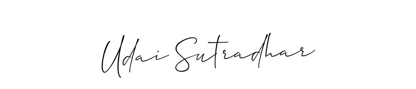 You should practise on your own different ways (Allison_Script) to write your name (Udai Sutradhar) in signature. don't let someone else do it for you. Udai Sutradhar signature style 2 images and pictures png