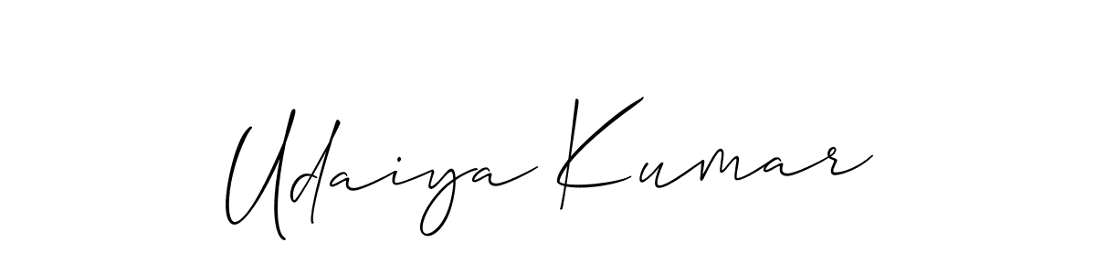 Allison_Script is a professional signature style that is perfect for those who want to add a touch of class to their signature. It is also a great choice for those who want to make their signature more unique. Get Udaiya Kumar name to fancy signature for free. Udaiya Kumar signature style 2 images and pictures png