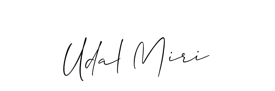 Use a signature maker to create a handwritten signature online. With this signature software, you can design (Allison_Script) your own signature for name Udal Miri. Udal Miri signature style 2 images and pictures png