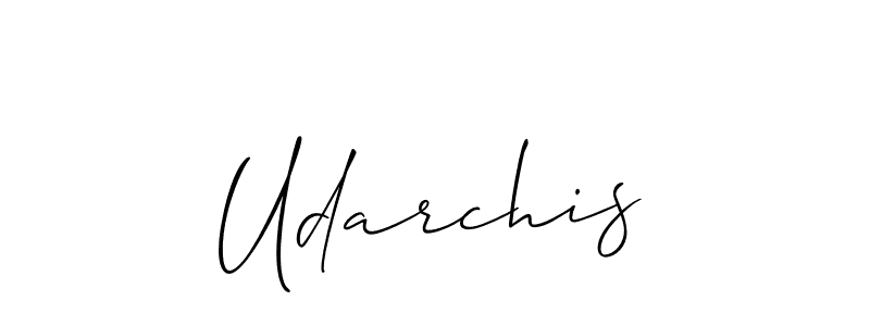Use a signature maker to create a handwritten signature online. With this signature software, you can design (Allison_Script) your own signature for name Udarchis. Udarchis signature style 2 images and pictures png