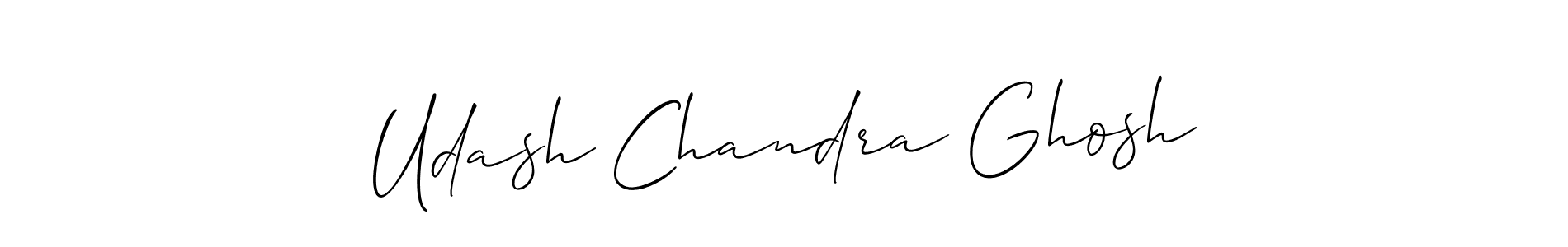 The best way (Allison_Script) to make a short signature is to pick only two or three words in your name. The name Udash Chandra Ghosh include a total of six letters. For converting this name. Udash Chandra Ghosh signature style 2 images and pictures png
