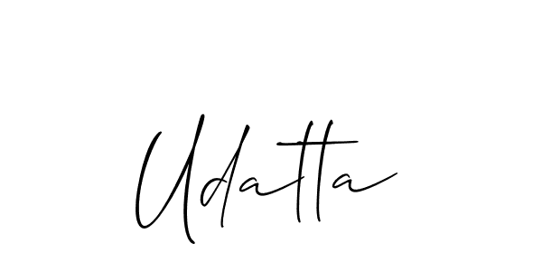 Use a signature maker to create a handwritten signature online. With this signature software, you can design (Allison_Script) your own signature for name Udatta. Udatta signature style 2 images and pictures png