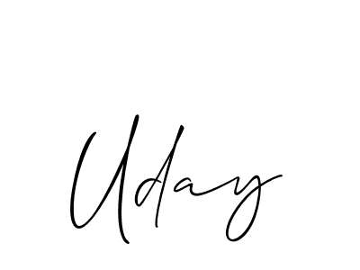 Use a signature maker to create a handwritten signature online. With this signature software, you can design (Allison_Script) your own signature for name Uday. Uday signature style 2 images and pictures png