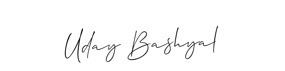 This is the best signature style for the Uday Bashyal name. Also you like these signature font (Allison_Script). Mix name signature. Uday Bashyal signature style 2 images and pictures png