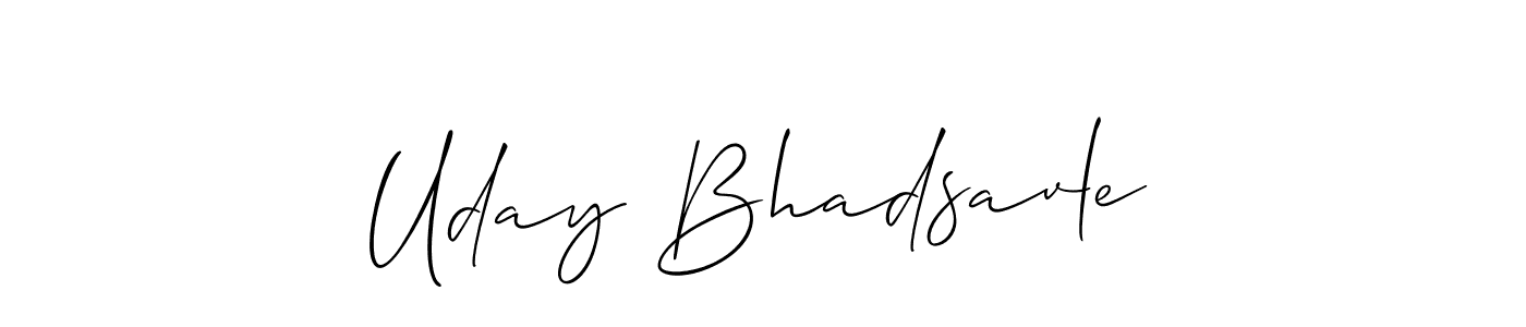 Also You can easily find your signature by using the search form. We will create Uday Bhadsavle name handwritten signature images for you free of cost using Allison_Script sign style. Uday Bhadsavle signature style 2 images and pictures png