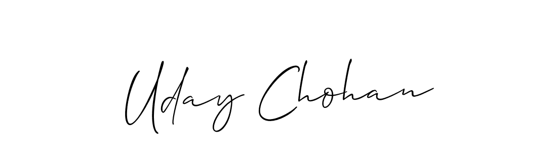Make a beautiful signature design for name Uday Chohan. With this signature (Allison_Script) style, you can create a handwritten signature for free. Uday Chohan signature style 2 images and pictures png