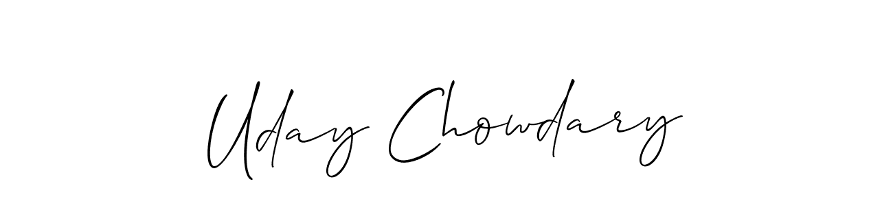 Make a beautiful signature design for name Uday Chowdary. With this signature (Allison_Script) style, you can create a handwritten signature for free. Uday Chowdary signature style 2 images and pictures png