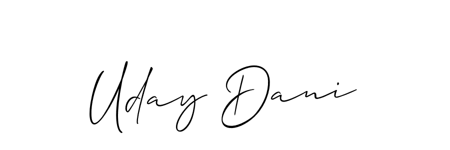 Make a short Uday Dani signature style. Manage your documents anywhere anytime using Allison_Script. Create and add eSignatures, submit forms, share and send files easily. Uday Dani signature style 2 images and pictures png