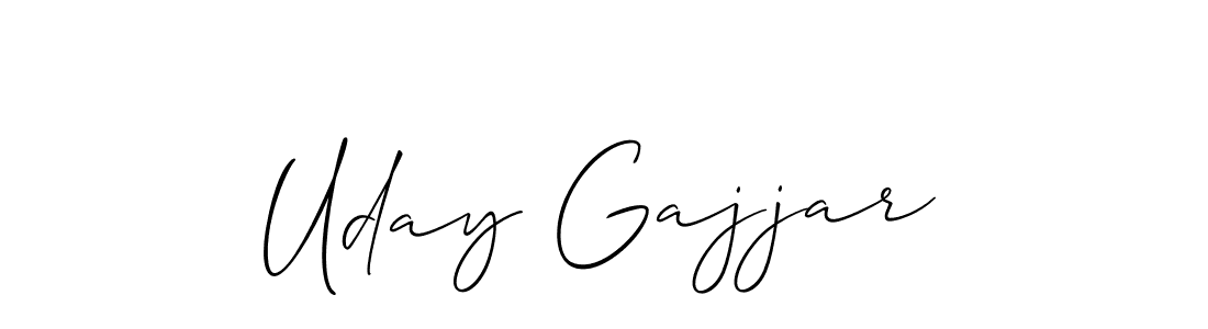 The best way (Allison_Script) to make a short signature is to pick only two or three words in your name. The name Uday Gajjar include a total of six letters. For converting this name. Uday Gajjar signature style 2 images and pictures png