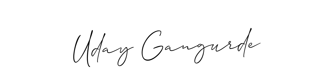 How to Draw Uday Gangurde signature style? Allison_Script is a latest design signature styles for name Uday Gangurde. Uday Gangurde signature style 2 images and pictures png
