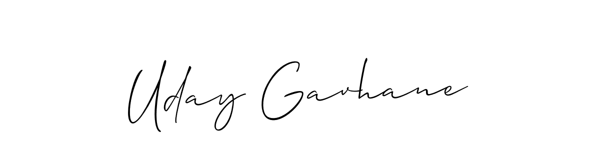 Uday Gavhane stylish signature style. Best Handwritten Sign (Allison_Script) for my name. Handwritten Signature Collection Ideas for my name Uday Gavhane. Uday Gavhane signature style 2 images and pictures png