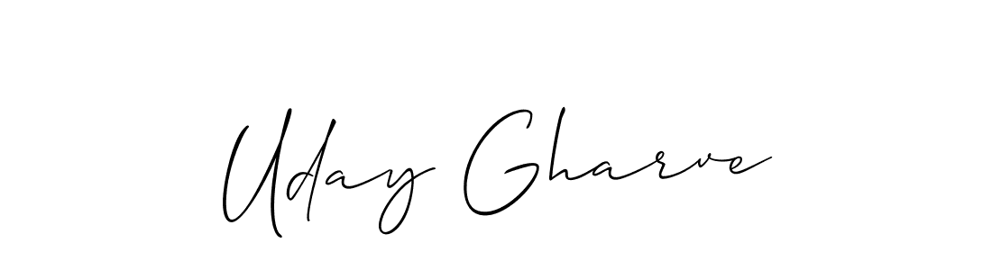Similarly Allison_Script is the best handwritten signature design. Signature creator online .You can use it as an online autograph creator for name Uday Gharve. Uday Gharve signature style 2 images and pictures png