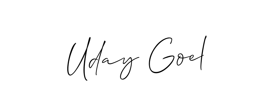 Create a beautiful signature design for name Uday Goel. With this signature (Allison_Script) fonts, you can make a handwritten signature for free. Uday Goel signature style 2 images and pictures png
