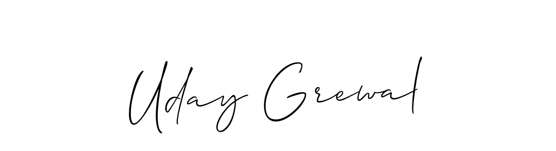 Uday Grewal stylish signature style. Best Handwritten Sign (Allison_Script) for my name. Handwritten Signature Collection Ideas for my name Uday Grewal. Uday Grewal signature style 2 images and pictures png