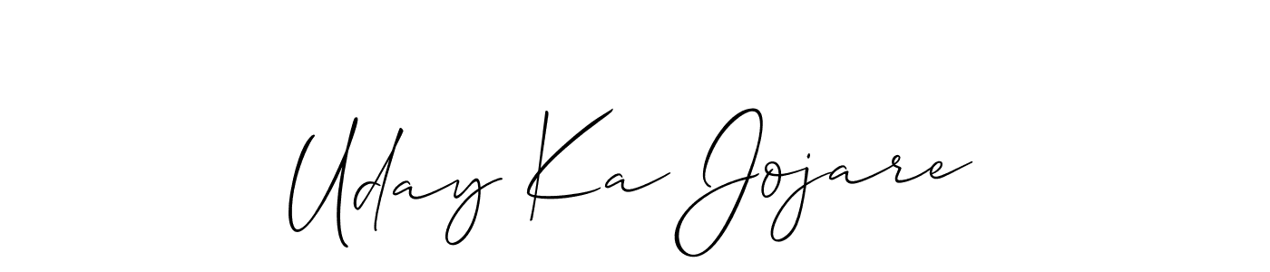 if you are searching for the best signature style for your name Uday Ka Jojare. so please give up your signature search. here we have designed multiple signature styles  using Allison_Script. Uday Ka Jojare signature style 2 images and pictures png