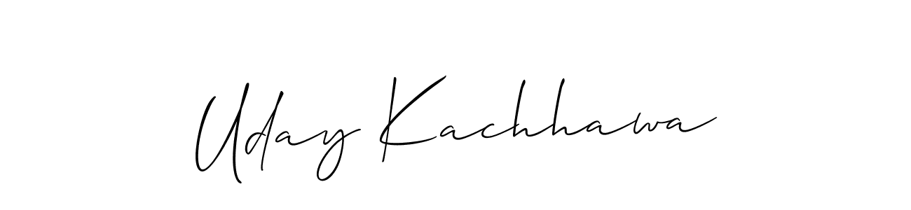 Make a short Uday Kachhawa signature style. Manage your documents anywhere anytime using Allison_Script. Create and add eSignatures, submit forms, share and send files easily. Uday Kachhawa signature style 2 images and pictures png