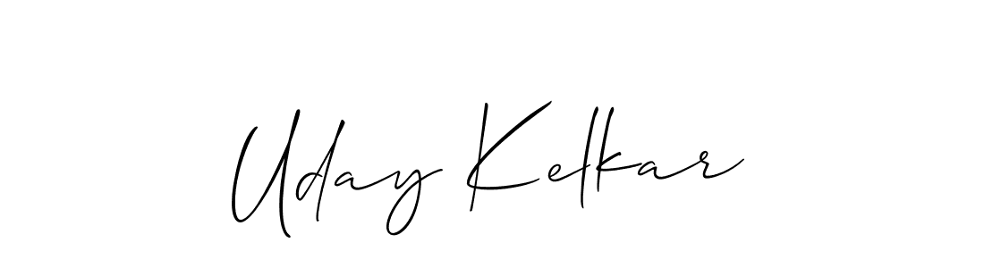 Also we have Uday Kelkar name is the best signature style. Create professional handwritten signature collection using Allison_Script autograph style. Uday Kelkar signature style 2 images and pictures png