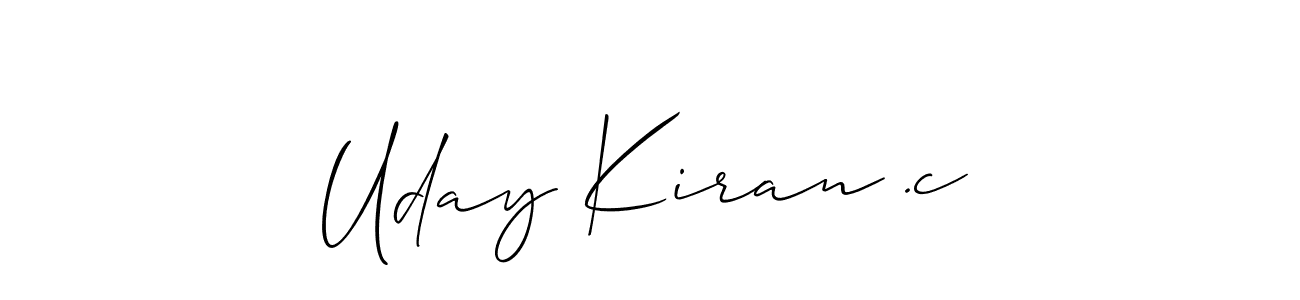 Design your own signature with our free online signature maker. With this signature software, you can create a handwritten (Allison_Script) signature for name Uday Kiran .c. Uday Kiran .c signature style 2 images and pictures png