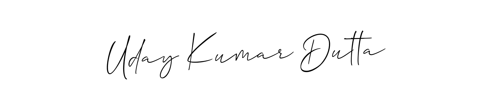 You should practise on your own different ways (Allison_Script) to write your name (Uday Kumar Dutta) in signature. don't let someone else do it for you. Uday Kumar Dutta signature style 2 images and pictures png