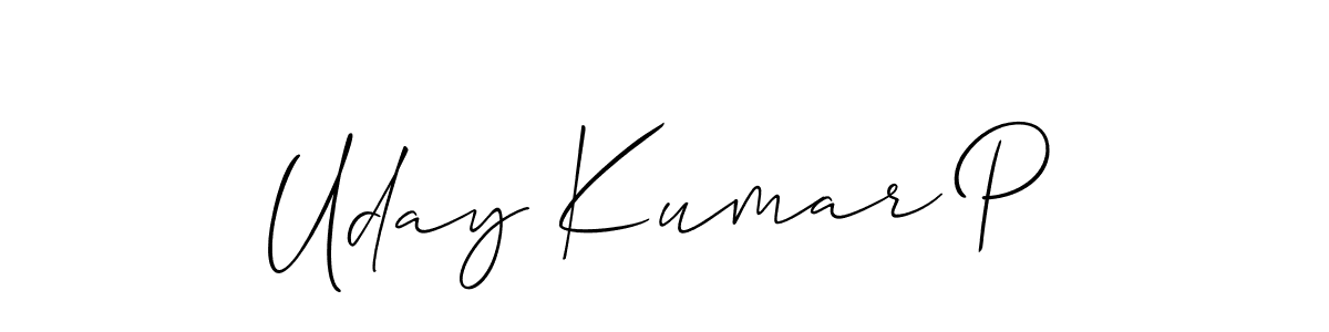 You should practise on your own different ways (Allison_Script) to write your name (Uday Kumar P) in signature. don't let someone else do it for you. Uday Kumar P signature style 2 images and pictures png