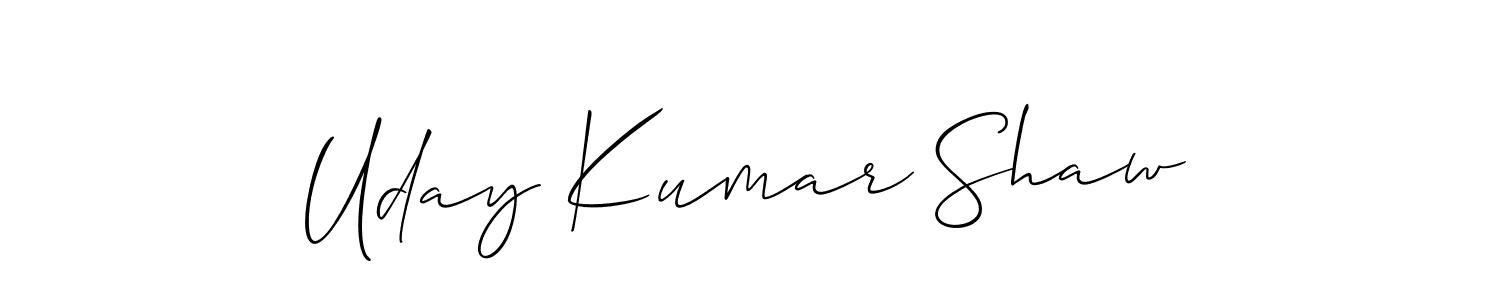You should practise on your own different ways (Allison_Script) to write your name (Uday Kumar Shaw) in signature. don't let someone else do it for you. Uday Kumar Shaw signature style 2 images and pictures png