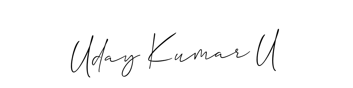 Use a signature maker to create a handwritten signature online. With this signature software, you can design (Allison_Script) your own signature for name Uday Kumar U. Uday Kumar U signature style 2 images and pictures png