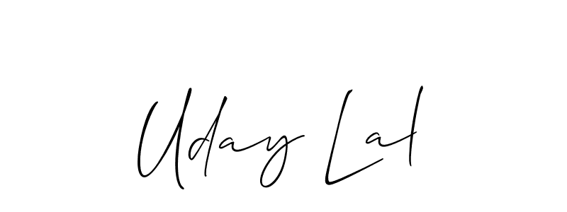 Use a signature maker to create a handwritten signature online. With this signature software, you can design (Allison_Script) your own signature for name Uday Lal. Uday Lal signature style 2 images and pictures png