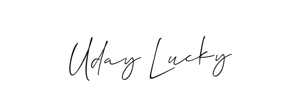 Uday Lucky stylish signature style. Best Handwritten Sign (Allison_Script) for my name. Handwritten Signature Collection Ideas for my name Uday Lucky. Uday Lucky signature style 2 images and pictures png