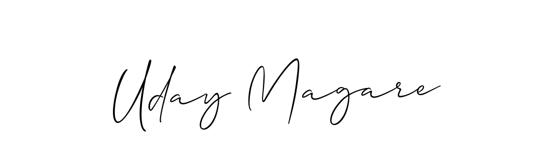 Use a signature maker to create a handwritten signature online. With this signature software, you can design (Allison_Script) your own signature for name Uday Magare. Uday Magare signature style 2 images and pictures png