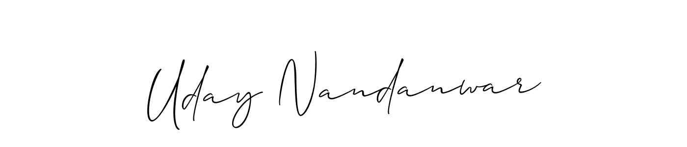 if you are searching for the best signature style for your name Uday Nandanwar. so please give up your signature search. here we have designed multiple signature styles  using Allison_Script. Uday Nandanwar signature style 2 images and pictures png