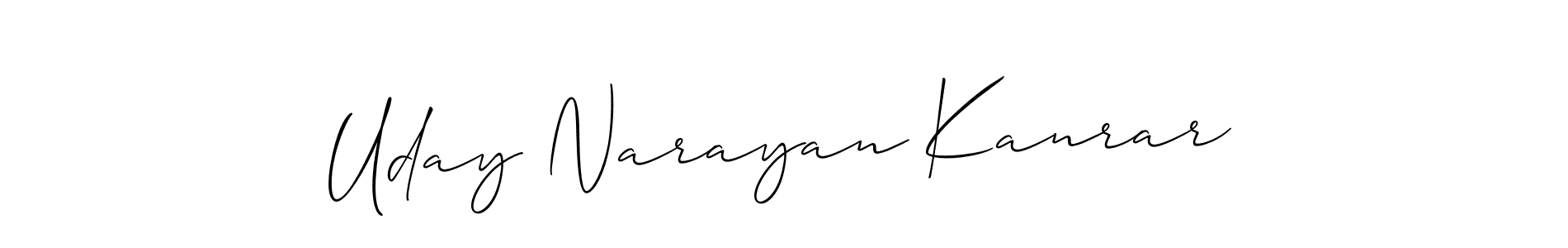 You should practise on your own different ways (Allison_Script) to write your name (Uday Narayan Kanrar) in signature. don't let someone else do it for you. Uday Narayan Kanrar signature style 2 images and pictures png