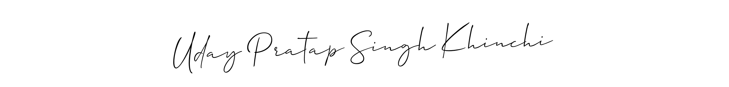 Create a beautiful signature design for name Uday Pratap Singh Khinchi. With this signature (Allison_Script) fonts, you can make a handwritten signature for free. Uday Pratap Singh Khinchi signature style 2 images and pictures png