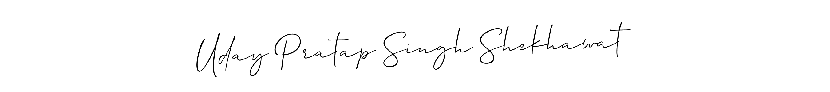 Allison_Script is a professional signature style that is perfect for those who want to add a touch of class to their signature. It is also a great choice for those who want to make their signature more unique. Get Uday Pratap Singh Shekhawat name to fancy signature for free. Uday Pratap Singh Shekhawat signature style 2 images and pictures png