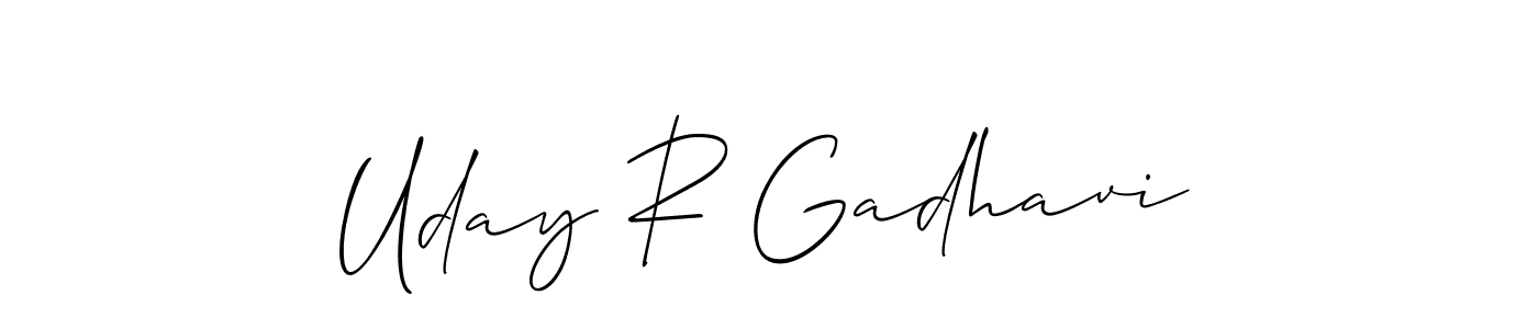You can use this online signature creator to create a handwritten signature for the name Uday R Gadhavi. This is the best online autograph maker. Uday R Gadhavi signature style 2 images and pictures png
