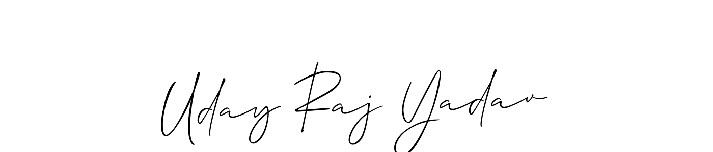 The best way (Allison_Script) to make a short signature is to pick only two or three words in your name. The name Uday Raj Yadav include a total of six letters. For converting this name. Uday Raj Yadav signature style 2 images and pictures png