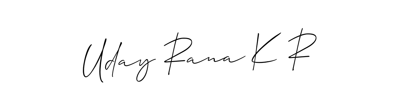 Design your own signature with our free online signature maker. With this signature software, you can create a handwritten (Allison_Script) signature for name Uday Rana K R. Uday Rana K R signature style 2 images and pictures png