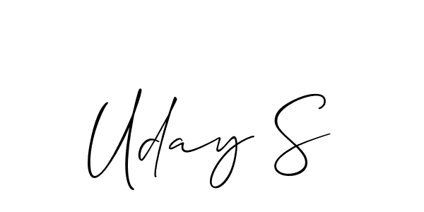 Allison_Script is a professional signature style that is perfect for those who want to add a touch of class to their signature. It is also a great choice for those who want to make their signature more unique. Get Uday S name to fancy signature for free. Uday S signature style 2 images and pictures png