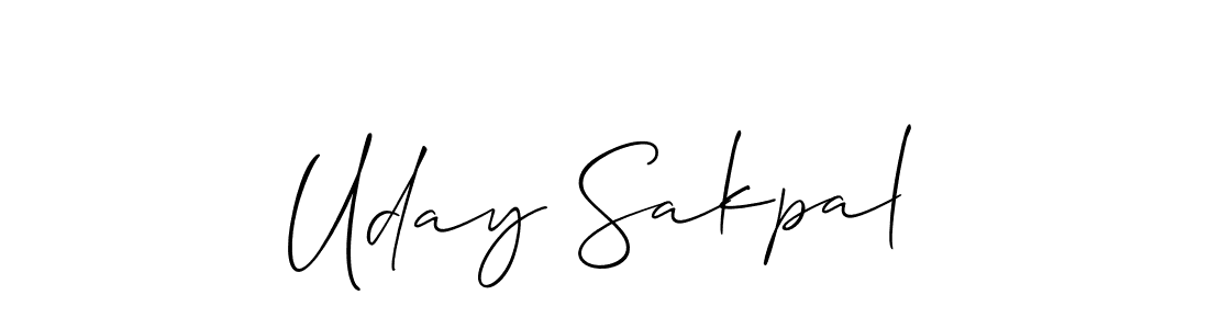 It looks lik you need a new signature style for name Uday Sakpal. Design unique handwritten (Allison_Script) signature with our free signature maker in just a few clicks. Uday Sakpal signature style 2 images and pictures png