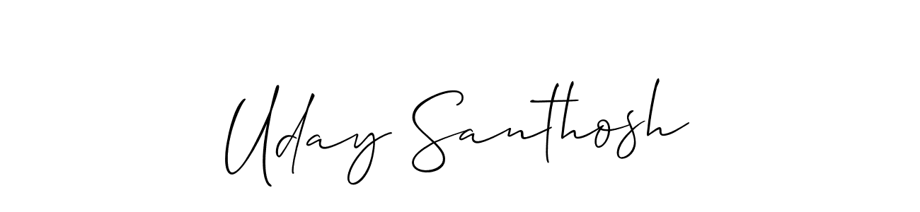 Uday Santhosh stylish signature style. Best Handwritten Sign (Allison_Script) for my name. Handwritten Signature Collection Ideas for my name Uday Santhosh. Uday Santhosh signature style 2 images and pictures png