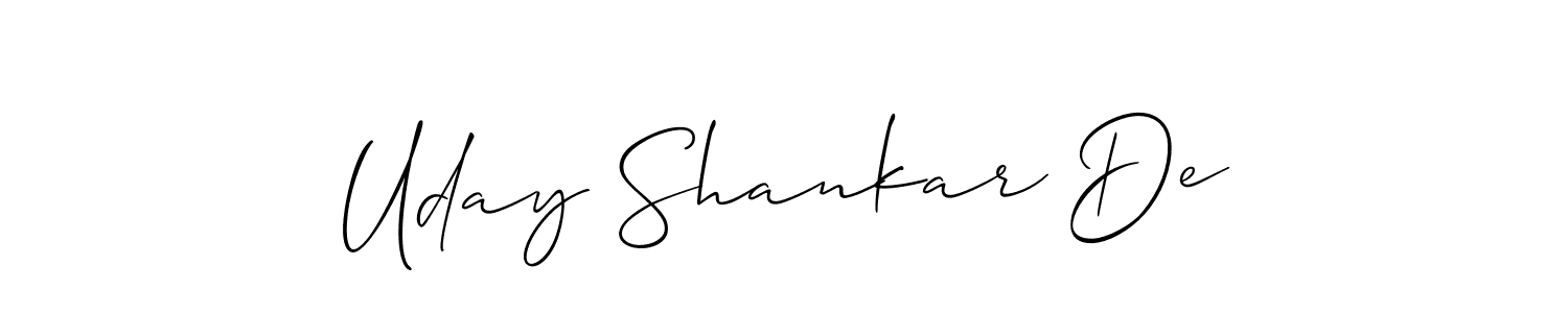 How to make Uday Shankar De signature? Allison_Script is a professional autograph style. Create handwritten signature for Uday Shankar De name. Uday Shankar De signature style 2 images and pictures png