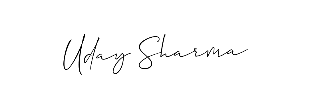 if you are searching for the best signature style for your name Uday Sharma. so please give up your signature search. here we have designed multiple signature styles  using Allison_Script. Uday Sharma signature style 2 images and pictures png