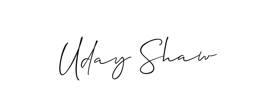if you are searching for the best signature style for your name Uday Shaw. so please give up your signature search. here we have designed multiple signature styles  using Allison_Script. Uday Shaw signature style 2 images and pictures png