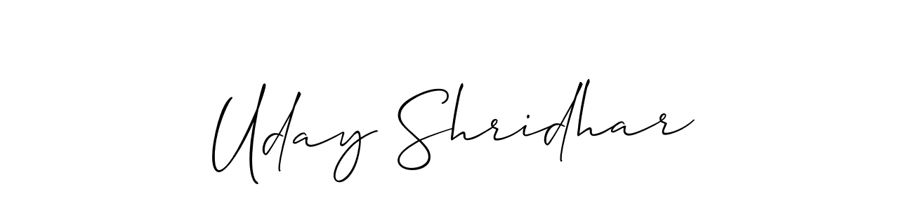 How to make Uday Shridhar name signature. Use Allison_Script style for creating short signs online. This is the latest handwritten sign. Uday Shridhar signature style 2 images and pictures png