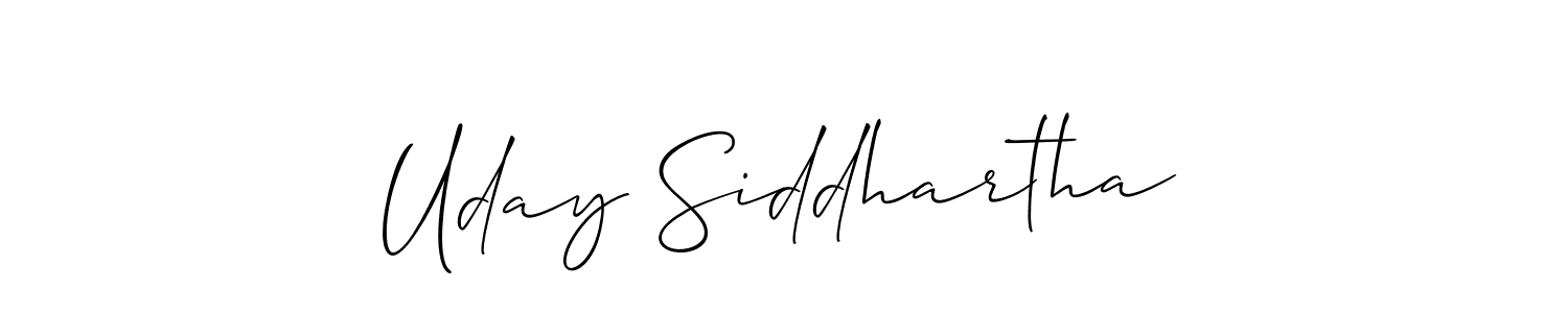 How to make Uday Siddhartha name signature. Use Allison_Script style for creating short signs online. This is the latest handwritten sign. Uday Siddhartha signature style 2 images and pictures png