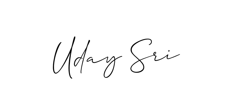 How to Draw Uday Sri signature style? Allison_Script is a latest design signature styles for name Uday Sri. Uday Sri signature style 2 images and pictures png