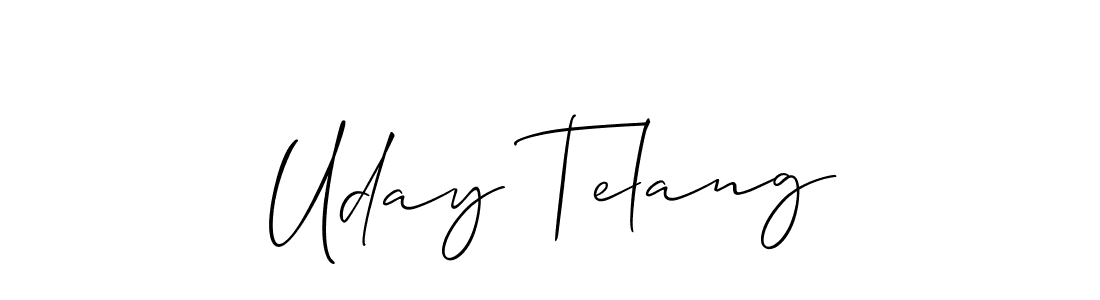 Allison_Script is a professional signature style that is perfect for those who want to add a touch of class to their signature. It is also a great choice for those who want to make their signature more unique. Get Uday Telang name to fancy signature for free. Uday Telang signature style 2 images and pictures png