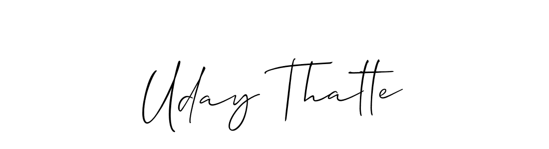 How to make Uday Thatte name signature. Use Allison_Script style for creating short signs online. This is the latest handwritten sign. Uday Thatte signature style 2 images and pictures png