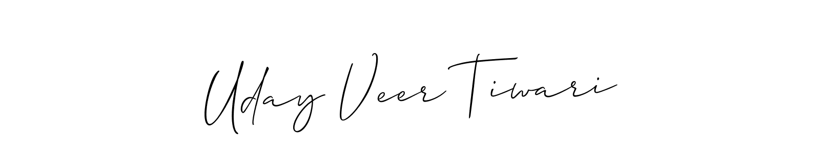 Use a signature maker to create a handwritten signature online. With this signature software, you can design (Allison_Script) your own signature for name Uday Veer Tiwari. Uday Veer Tiwari signature style 2 images and pictures png