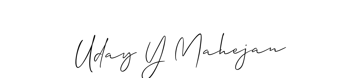 The best way (Allison_Script) to make a short signature is to pick only two or three words in your name. The name Uday Y Mahejan include a total of six letters. For converting this name. Uday Y Mahejan signature style 2 images and pictures png